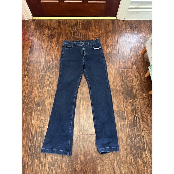 EXPRESS Jeans Womens Size 12R Dark Blue Wash High Rise Bootcut 5-Pocket Classic - Picture 3 of 7